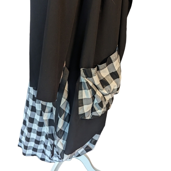 Witchy Cape buffalo check Sweeping ruffle neck grosgrain ribbon Fairy long cape - Picture 7 of 12